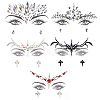 7 Sheets 7 Style Self Adhesive 3D Eyes Body Face Jewelry Acrylic Rhinestone & Imitation Pearl Stickers MRMJ-OC0003-11-1