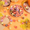 Thanksgiving Day Theme 100Pcs 5 Colors Opaque Acrylic Beads MACR-SP0001-01B-06-4