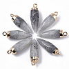 Top Golden Plated Natural Labradorite Pointed Pendants X-G-S359-078D-2