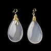 Natural White Agate Teardrop Pendant Decorations G-R489-12G-3