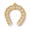 Glass Seed Beaded Horse Shoes Pendants PALLOY-MZ01179-01-1