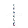 AB Color Plated Crystal Teardrop Big Pendant Decorations HJEW-G019-03B-2