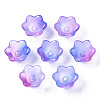 Transparent Two Tone Spray Painted Glass Beads GLAA-Q089-002B-003-2