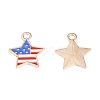 50Pcs Independence Day Light Gold Plated Alloy Enamel Pendants ENAM-LS0001-08LG-4
