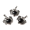 Natural Obsidian Heart Pendants KK-K331-01AS-05-1