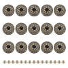 15Pcs 1-Hole Alloy & Plastic Beads Buttons BUTT-HY0001-11B-1
