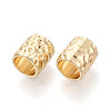Textured Rack Plating Alloy Large Hole Beads PALLOY-T091-43G-2