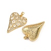 Brass Micro Pave Clear Cubic Zirconia Pendants ENAM-K078-01G-2