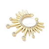 Brass Micro Pave Clear Cubic Zirconia Connector Charms CU-CBAEC29-01G-2
