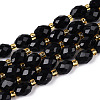 Natural Black Obsidian Beads Strands G-N342-35-8x6-01-2