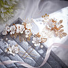 Wedding Bridal Alloy Rhinestone Hair Forks & Combs Set MRMJ-WH0012-27-5