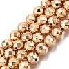 Electroplate Non-magnetic Synthetic Hematite Bead Strands G-Q465-23KC-1