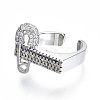 Brass Micro Pave Cubic Zirconia Cuff Rings RJEW-S045-025P-NR-3