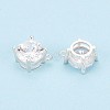 925 Sterling Silver Micro Pave Clear Cubic Zirconia Charms STER-N017-17C-S-3