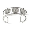 Non-Tarnish 304 Stainless Steel Wide Textured Open Cuff Bangles BJEW-Q348-05P-02-3