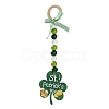 Saint Patrick's Day Wood Pendant Decoration HJEW-G023-02C-1