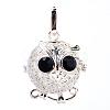 Rack Plating Brass Cage Pendants KK-S751-028S-1