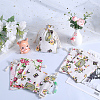4 Styles Flower Print Burlap Packing Pouches ABAG-BBC0001-03B-4