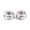 Brass Micro Pave Clear Cubic Zirconia Beads ZIRC-P091-01B-RS-2