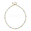 Natural Peridot Faceted Round Beaded Necklaces NJEW-JN06430-01-3