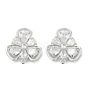 Brass Micro Pave Cubic Zirconia Stud Earring Findings LS-KK-Z094-09P-2