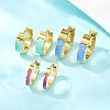 304 Stainless Steel Enamel Hoop Earrings EJEW-K268-19G-04-1