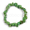 Unisex Chip Synthetic Turquoise Beaded Stretch Bracelets BJEW-S143-23-2