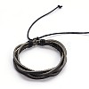 Adjustable Twine Style Leather Cord Bracelets BJEW-F173-09-2