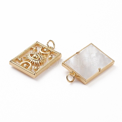 Natural Shell Pendants X-KK-C100-01G-1