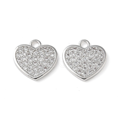 Brass Micro Pave Cubic Zirconia Charms KK-C086-07P-1