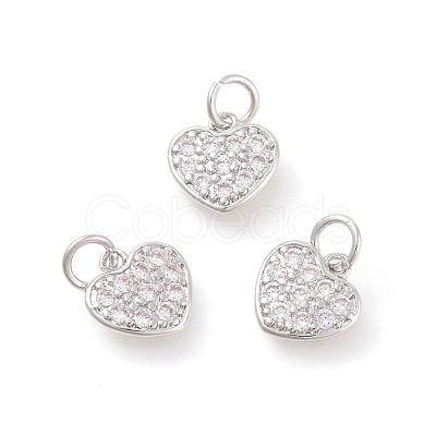 Brass Micro Pave Cubic Zirconia Charms ZIRC-F106-07P-1