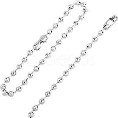 304 Stainless Steel Ball Chain Bracelets and Necklaces Jewelry Sets SJEW-UN0001-01P-1
