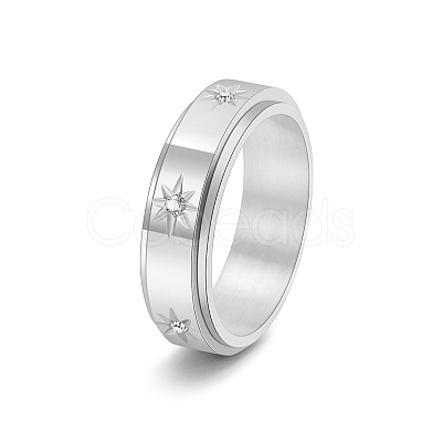 Rotatable Stainless Steel Finger Ring PW-WGC6D1D-21-1
