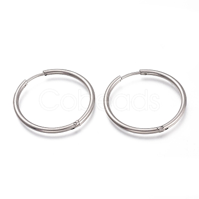 Non-Tarnish 304 Stainless Steel Huggie Hoop Earrings EJEW-L256-02F-P-1