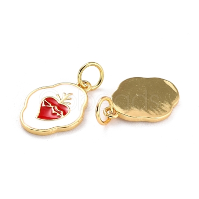 Brass Enamel Pendants KK-P204-17G-1