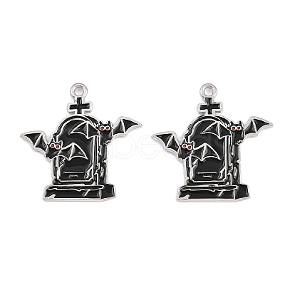 Alloy with Black Enamel Pendants AL-CBA2919-02P-04-1