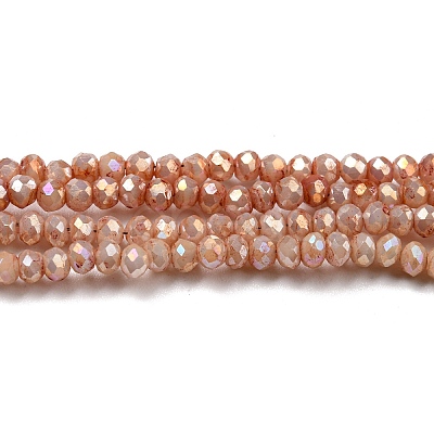 Opaque Baking Paint Glass Beads Strands DGLA-F002-03F-1