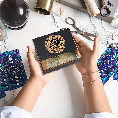 Moth Engraved Wooden Tarot Storage Boxes CON-WH0089-144A-1