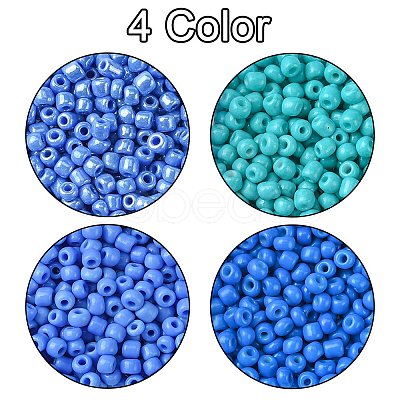 36G 4 Colors Baking Paint Glass Seed Beads SEED-FS0001-20A-1