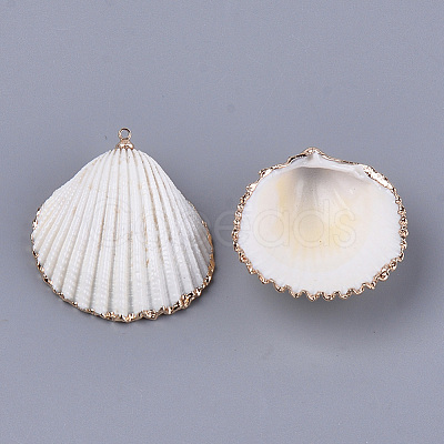 Electroplate Sea Shell Pendants SSHEL-S261-05-1