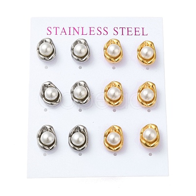 PVD Vacuum Plating 304 Stainless Steel Stud Earring EJEW-C099-01GP-1