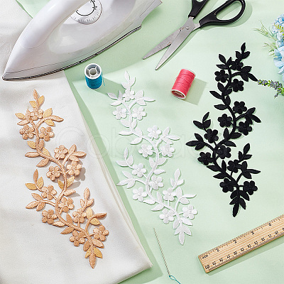 6Pcs 3 Colors Plum Blosssom Cotton Computerized Embroidery Sew on Patches PATC-NB0001-08B-1