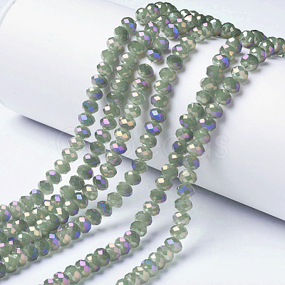 Electroplate Glass Beads Strands EGLA-A034-J4mm-G04-1