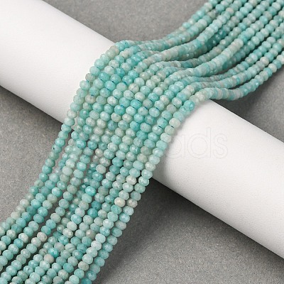 Faceted Rondelle Natural Amazonite Bead Strands G-F289-06A-1
