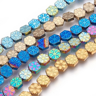 Electroplated Non-magnetic Synthetic Hematite Beads Strands G-P392-G-1