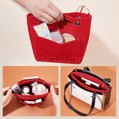 2Pcs 2 Colors Felt Purse Organizer Insert FIND-WR0007-47-1