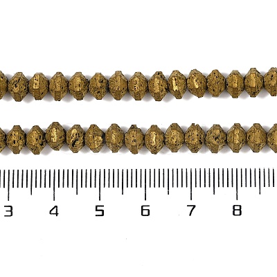 Electroplated Natural Lava Rock Beads Strands G-A234-F02-01D-1