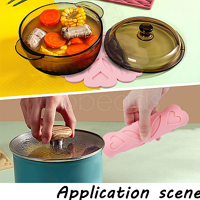 4Pcs 4 Colors Silicone Placemats AJEW-GF0008-27-1