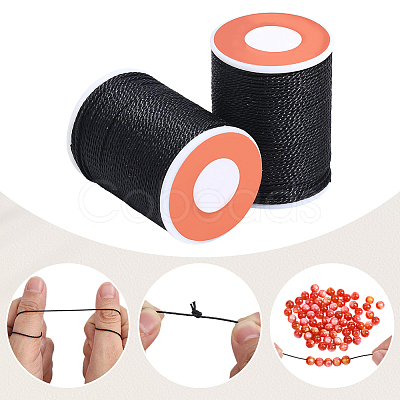 2 Rolls Round Waxed Polyester Cord YC-PA0001-01C-1