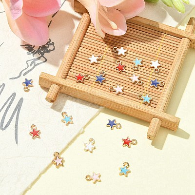 20Pcs 5 Styles Alloy Enamel Charms ENAM-YW0002-98-1